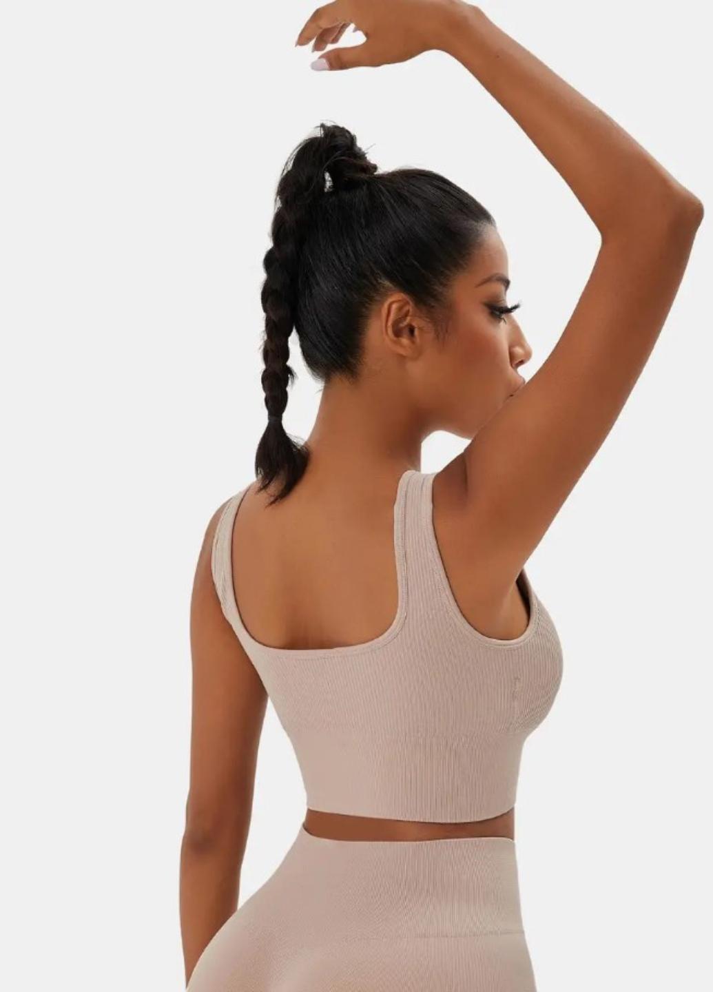 Топ спортивный женский Sport Elegance HS0011 в рубчик M Кофейный (1946-44-02) - фото 4 Топ спортивный женский Sport Elegance HS0011 в рубчик M Кофейный (1946-44-02) - фото 4