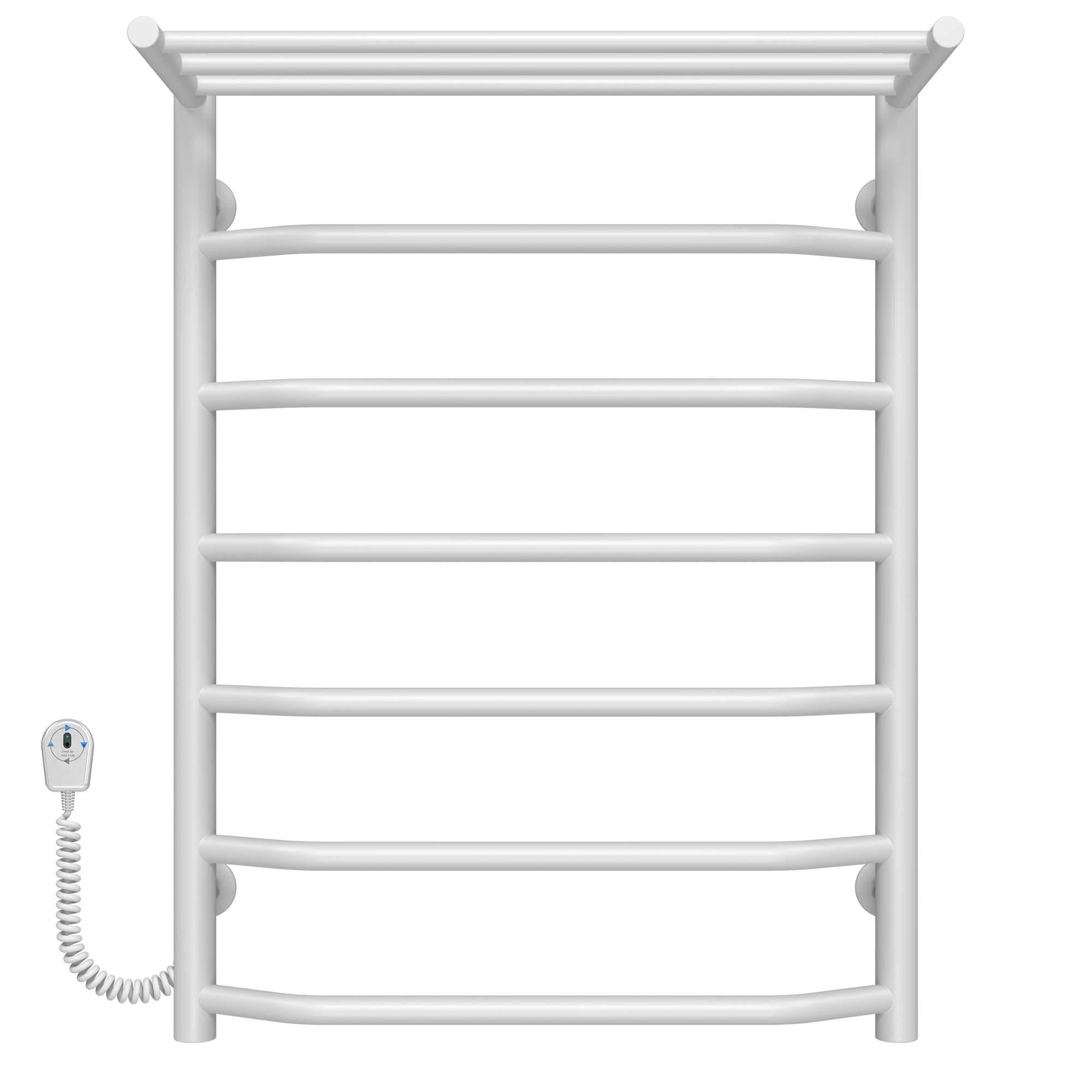 Рушникосушарка електрична з полицею Deffi Трапеція П7 EF16 ліве підключення нержавіюча сталь 500х700 мм Білий (C.TP.70.50.5.E.W.L.5)