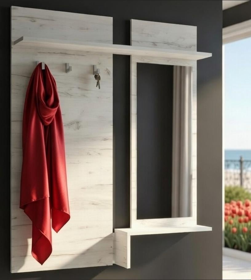 Вішалка для одягу Майстер Форм 20599 правостороння Брайт 900х140х1110 мм Дуб Крафт/Білий (10998)