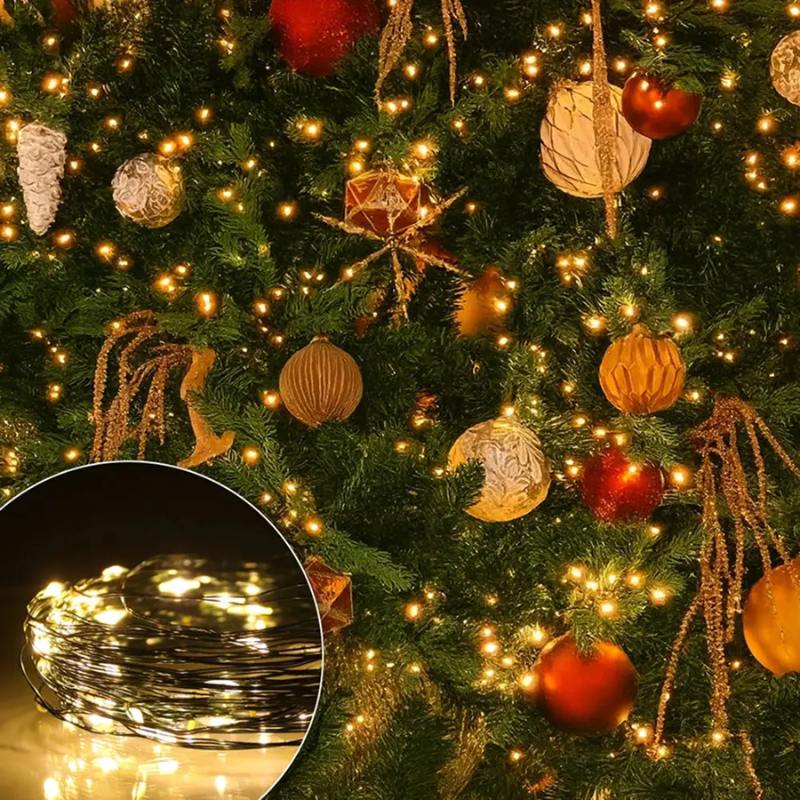 Гірлянда з дистанційним керуванням Роса USB теплий/холодний 120 м 1200 діодів Зелений (2811439755) - фото 8