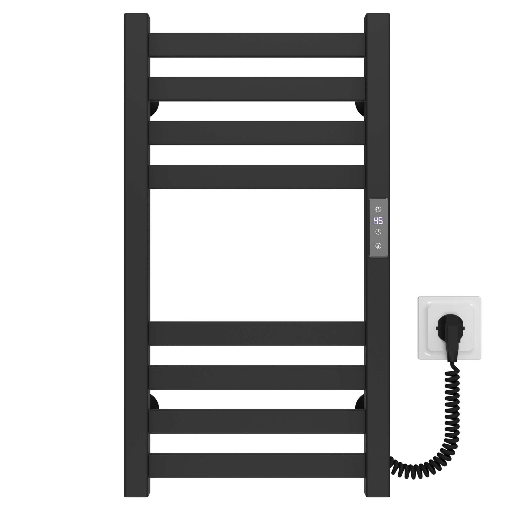 Полотенцесушитель электрический Deffi Magnus П8 JD04 правое подключение нержавеющая сталь 200х600 мм Черный (A.MA.60.20.8.E.B.R.2)