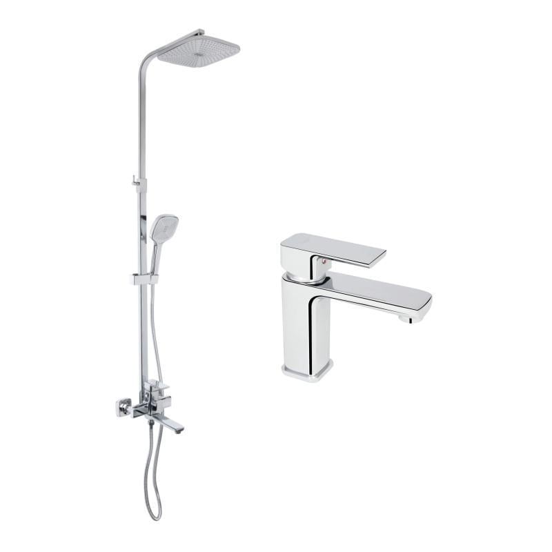 Душевая система 1030 Lidz Dozorca и смеситель для умывальника Chrome (2379083105)