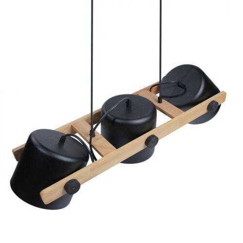 Підвісний світильник ETRON 1-EDR-7412 UrbanWood E27 3x40 Вт Натуральний/Чорний (45420) - фото 3