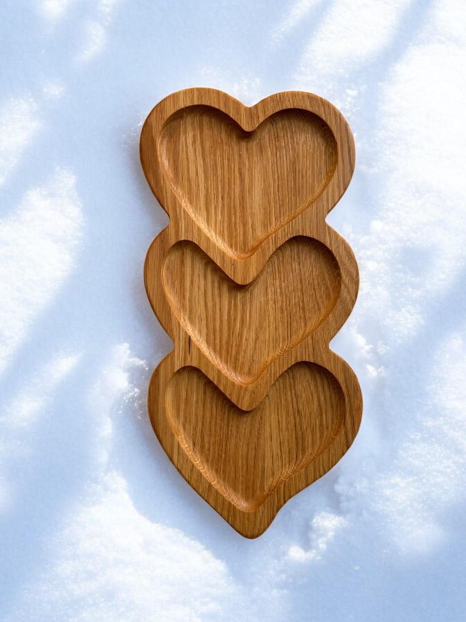 Менажница деревянная Сердце 3в1 34x14 см (2409435015) - фото 2