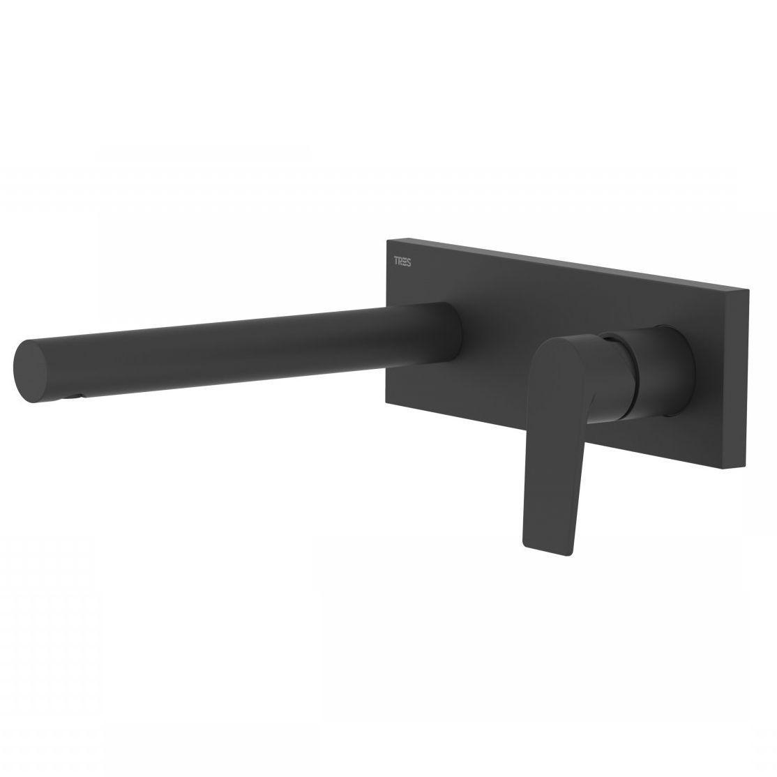 Смеситель для умывальника Tres Project-tres настенный Черный матовый (21120202NM)