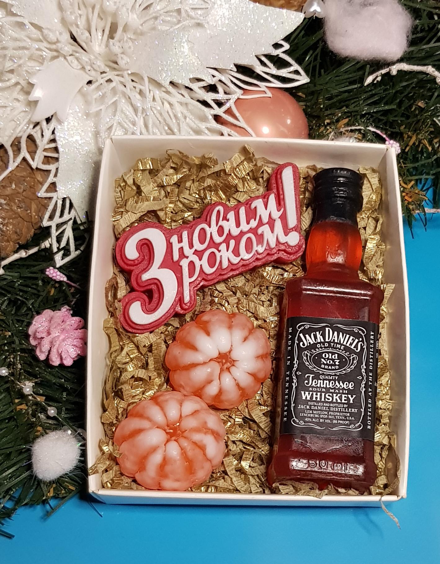 Новогодний набор сувенирное мыло Мандаринки Виски (AS00051)