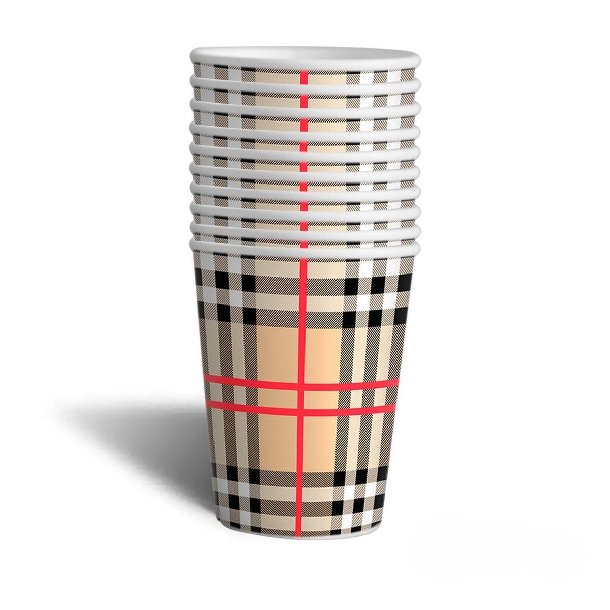 Стакан бумажный Система 98 250 мл Клетчатый d76 мм 50 шт. (0134)