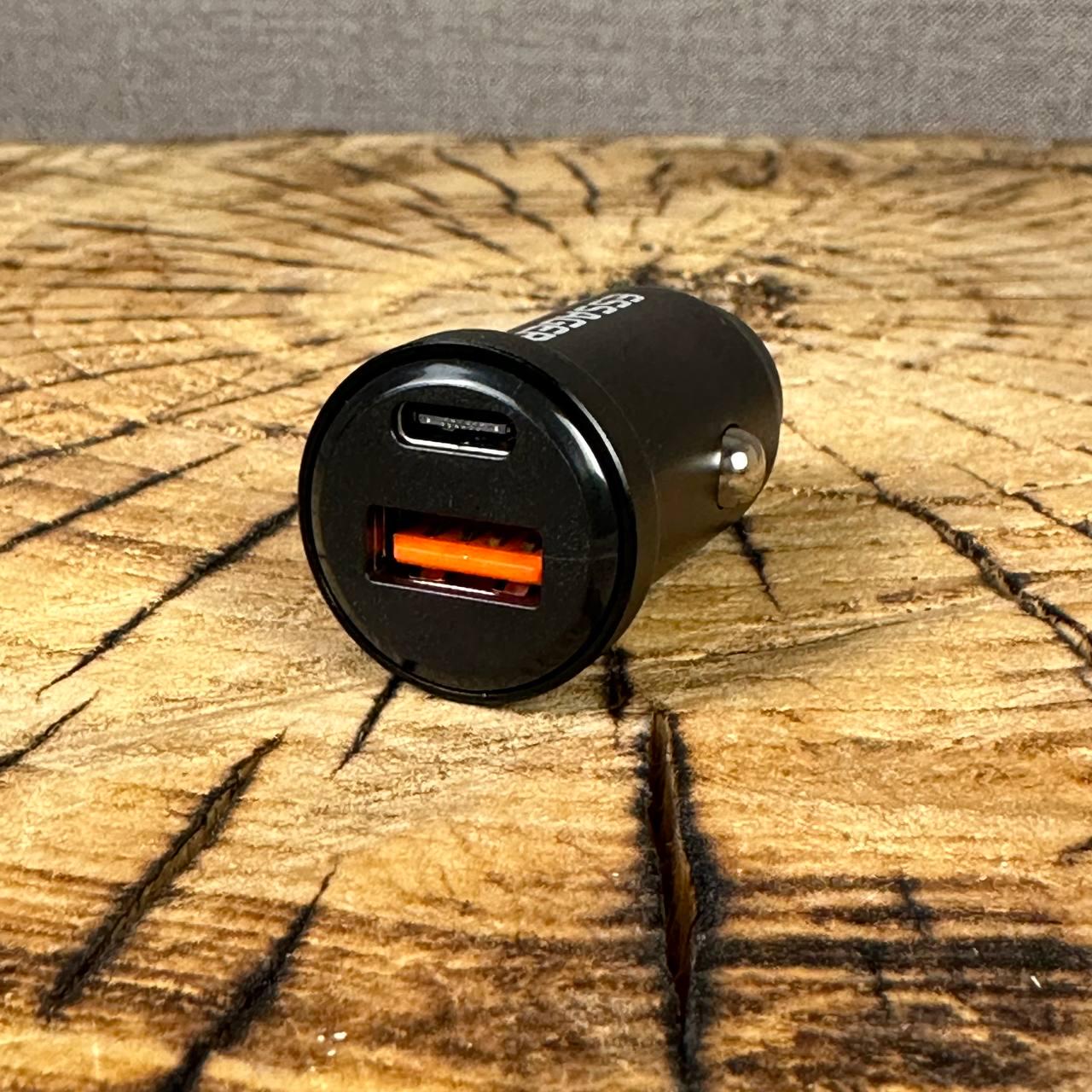 Зарядка в прикуриватель ESSAGER QC30 USB А Type-C 30 Вт быстрая зарядка Зарядка в прикуриватель ESSAGER QC30 USB А Type-C 30 Вт быстрая зарядка