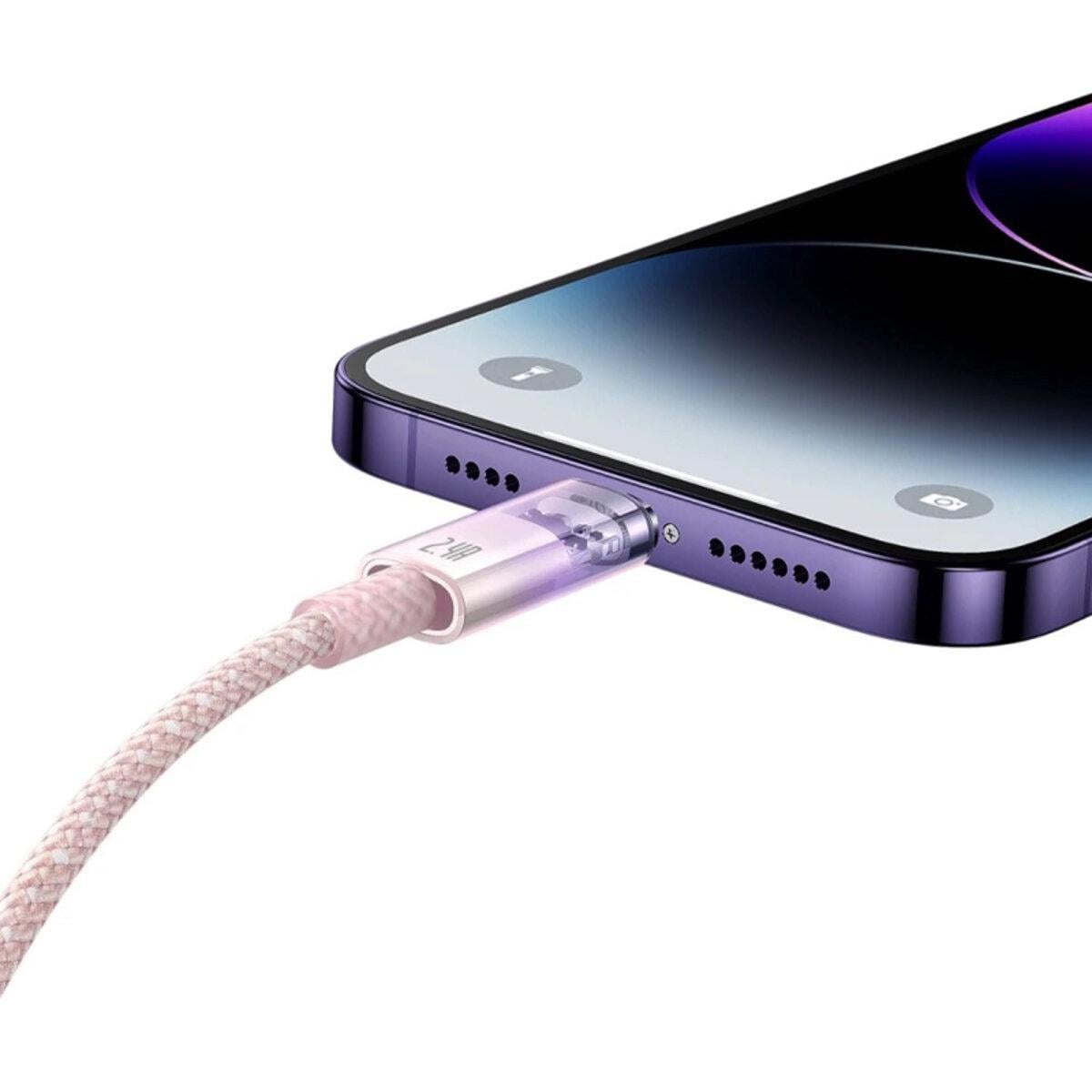 Кабель BASEUS Explorer USB-Lightning 2.4А Розовый (CATS010004) - фото 5