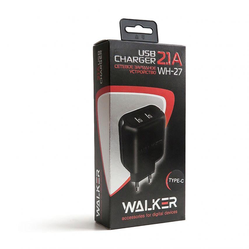 Сетевое зарядное устройство Walker 2в1 WH-27 2USB/2.1A + Data Cable USB to Type-C Black - фото 6 Сетевое зарядное устройство Walker 2в1 WH-27 2USB/2.1A + Data Cable USB to Type-C Black - фото 6