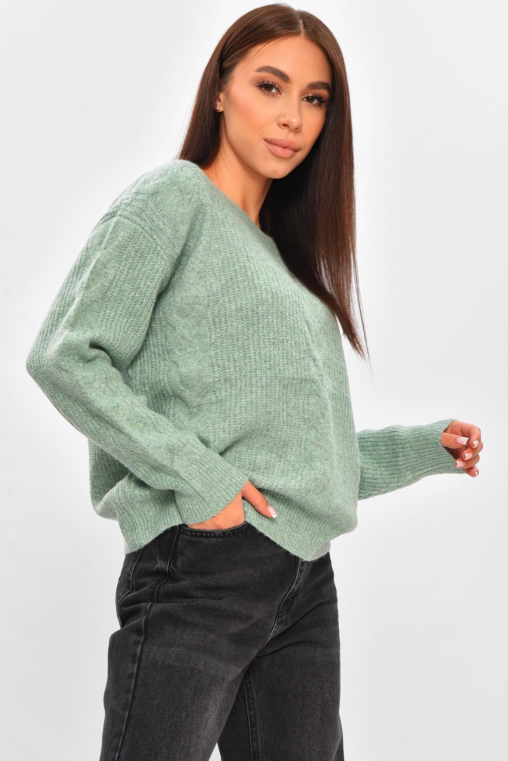 Светр жіночий 206604 однотонний M-XL М'ятний (206604_!335393_44-48) - фото 2 Светр жіночий 206604 однотонний M-XL М'ятний (206604_!335393_44-48) - фото 2