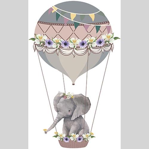 Наклейка Ростовая фигура Слон на воздушном шаре