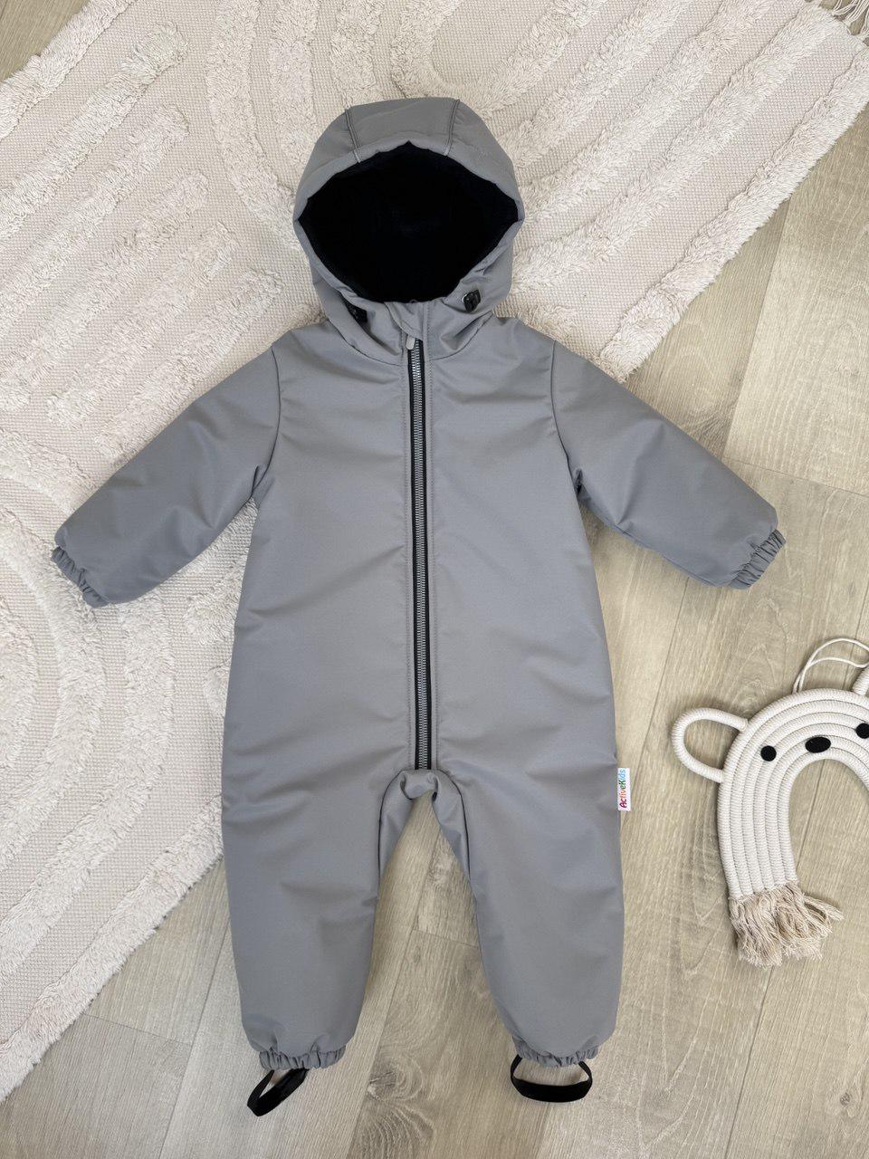 Детский комбинезон демисезонный Trendy однотон 86 см Серый (13046730)