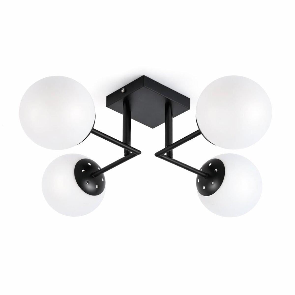 Люстра стельова Light HouseSRS-20526/4 BK плафони білі Чорний