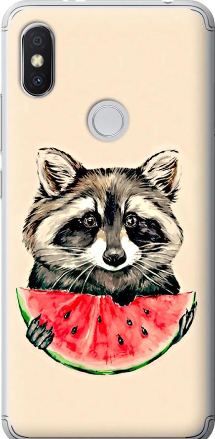Чехол на Xiaomi Redmi S2 Енотик с арбузом (4605t-1494-42517) Чехол на Xiaomi Redmi S2 Енотик с арбузом (4605t-1494-42517)