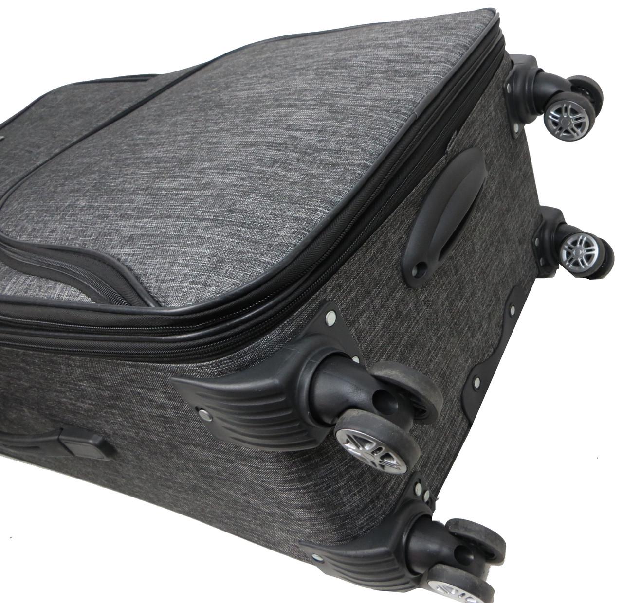 Валіза тканинна велика Gedoх на колесах L 100 л Сірий - фото 7