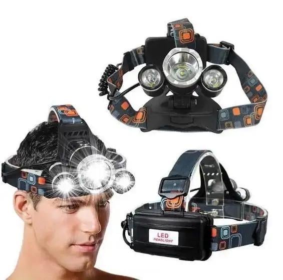 Ліхтар налобний High Power HeadLamp 3xCree T6 з 3 діодами на акумуляторах (2417) - фото 3