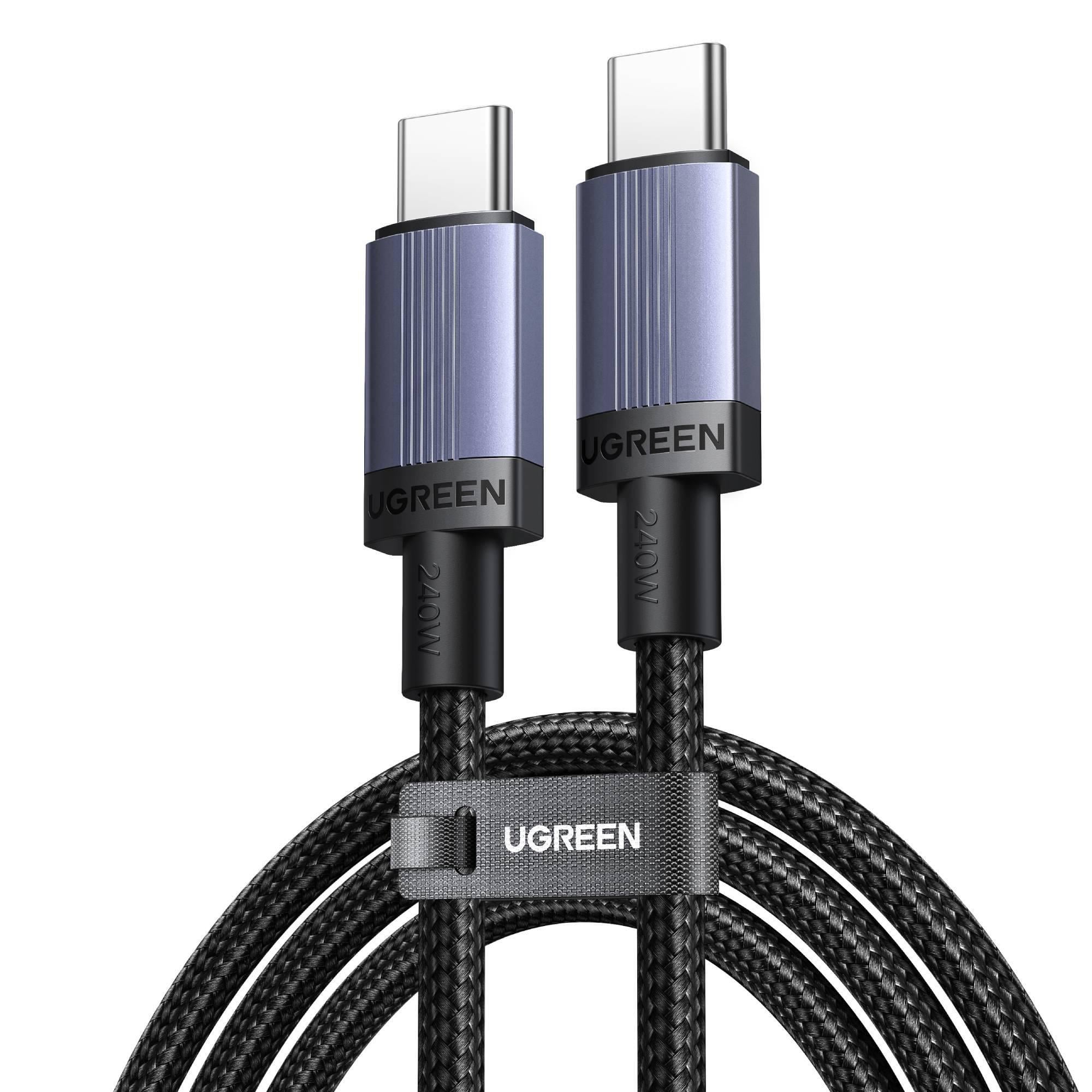Кабель USB-C на USB-C UGREEN L532 240 Вт нейлоновый 3 м Серый (65909)