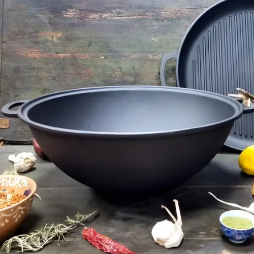 Казан узбецький Майстерня V15СРGr WOK чавунний 15 л з кришкою-сковородою гриль (2211213454) - фото 4 Казан узбецький Майстерня V15СРGr WOK чавунний 15 л з кришкою-сковородою гриль (2211213454) - фото 4