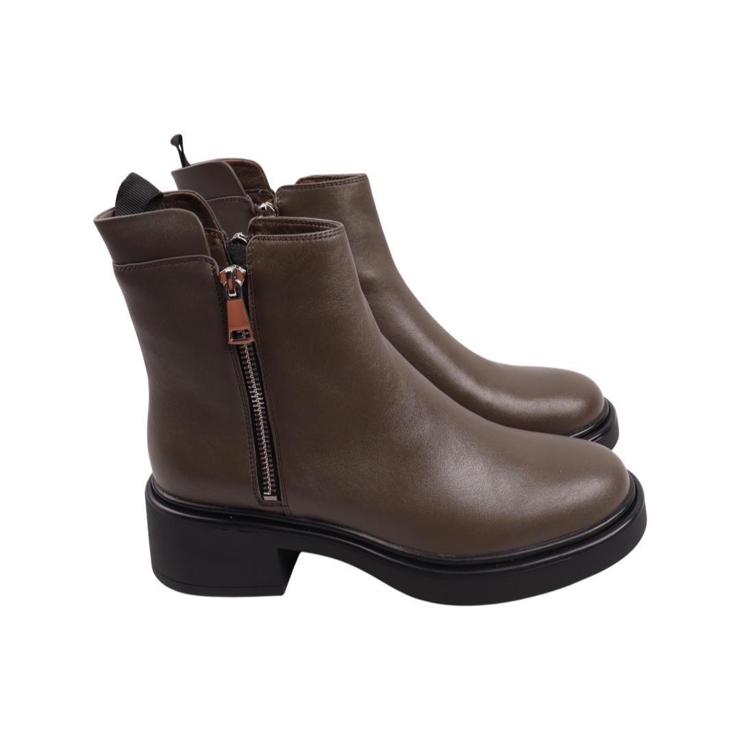 Ботинки женские Molka из кожи р. 39 Коричневый (241-22DHC)