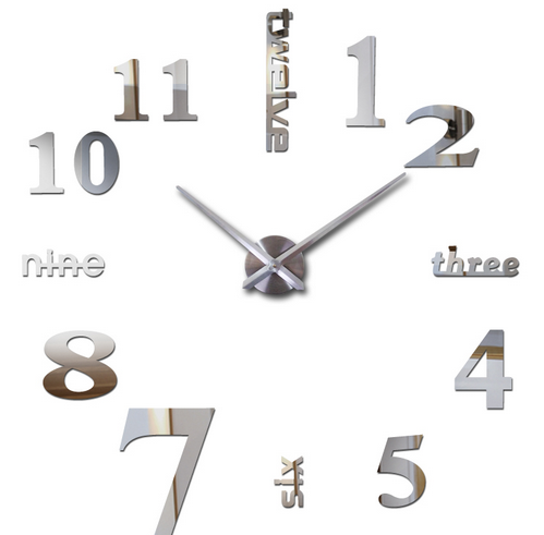 Годинник настінний Najlepsi Cas Написи 130 см Срібний