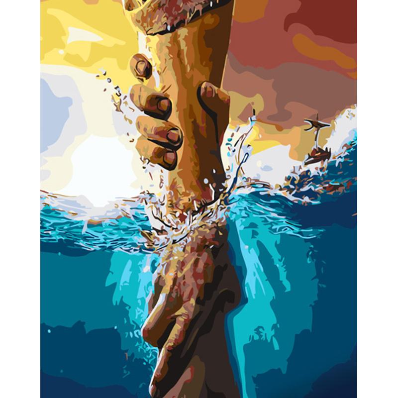 Картина по номерам Strateg Премиум Рука помощи 40x50 см (GS1097)