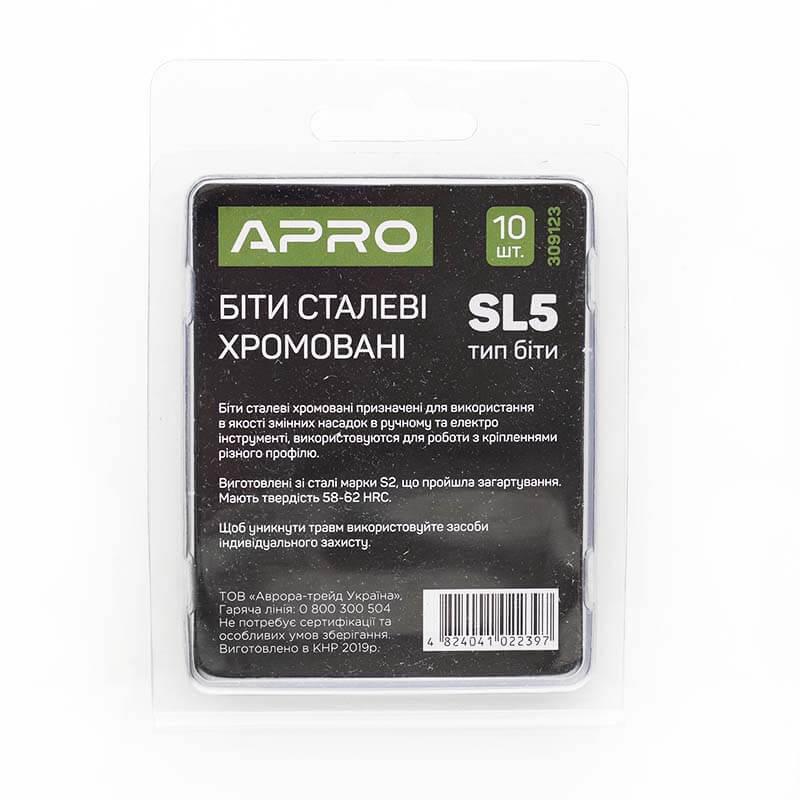 Біта Apro хром SL5х25 мм 10 шт./уп. (309123) - фото 6