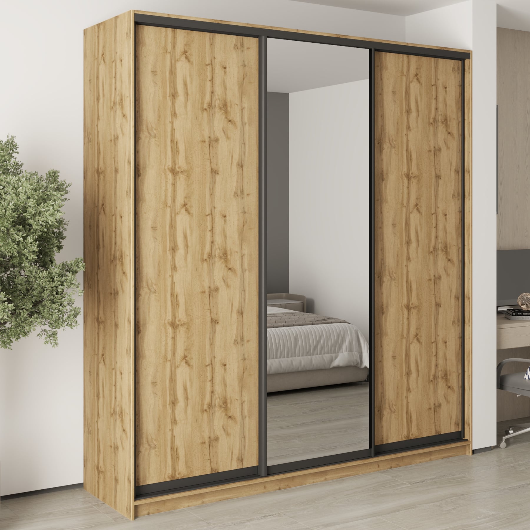 Шафа-купе тридверна Mebel Star Комбо BG MBS-9762 220х60х240 см Дуб тахо (1009751) Шафа-купе тридверна Mebel Star Комбо BG MBS-9762 220х60х240 см Дуб тахо (1009751)