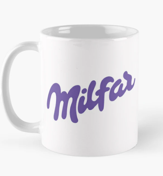 Чашка керамическая с принтом "Milfar" 330 мл Белый (ПН316Ч)