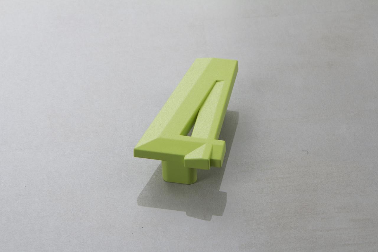 Мебельная ручка Poliplast цифра четверка РП-4 Зеленый матовый (16239)