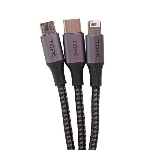 Кабель Tork 3в1 USB-Micro USB/Lightning/Type C 3 A Grey (00000055264) - фото 2 Кабель Tork 3в1 USB-Micro USB/Lightning/Type C 3 A Grey (00000055264) - фото 2