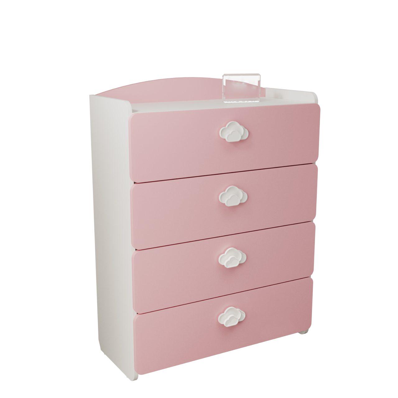 Комод Win Мебель Sunshine МДФ RAL 9003 белый матовый/RAL 3015 розовый (27766430) - фото 4