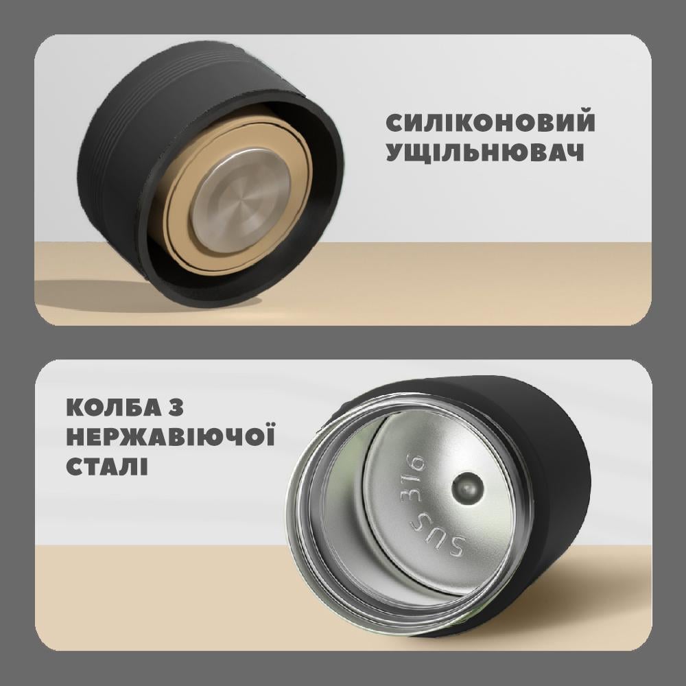 Смарт-термос з датчиком температури 500 мл Чорний (22854096) - фото 3 Смарт-термос з датчиком температури 500 мл Чорний (22854096) - фото 3