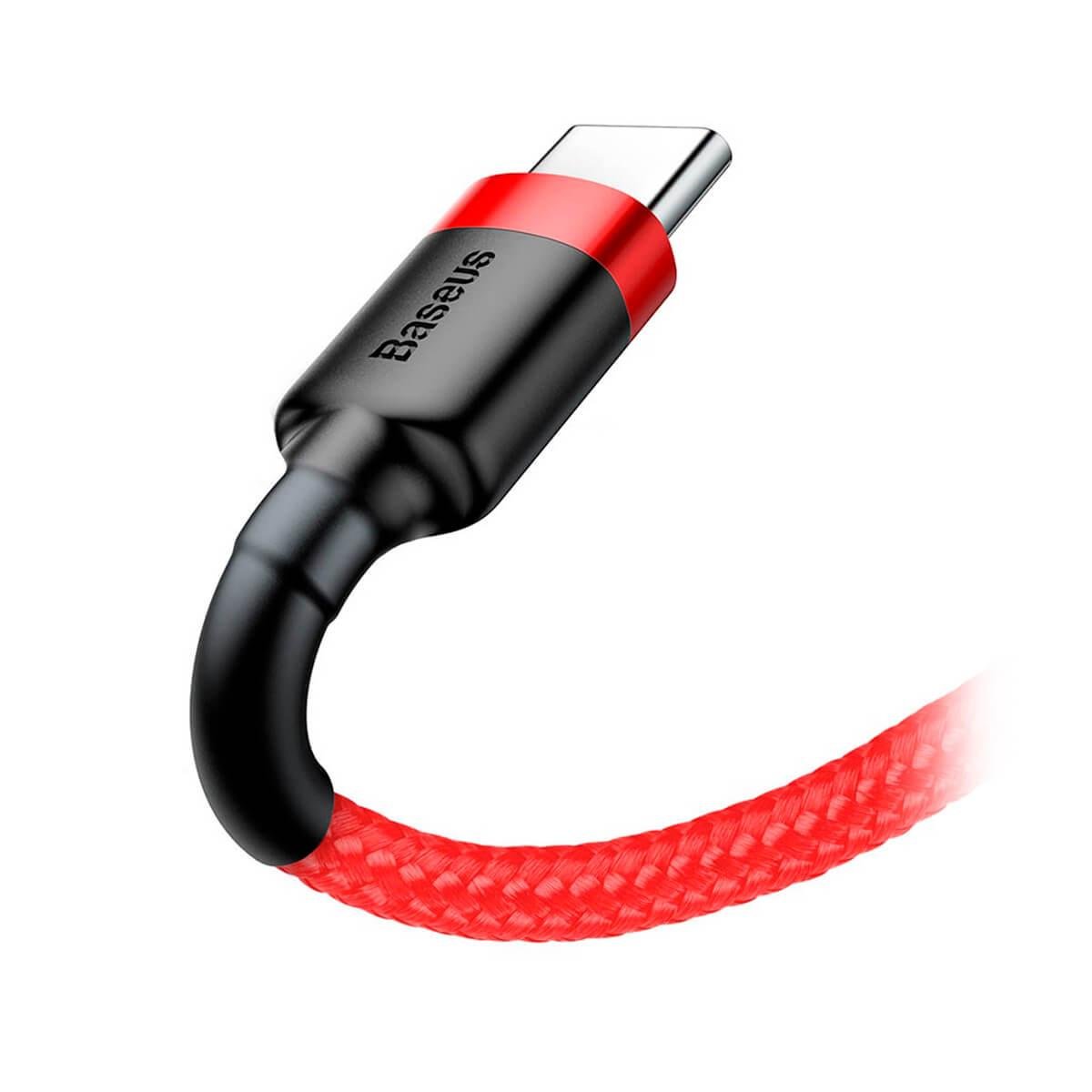 USB кабель BASEUS Type-c на Type-c Flash charge cafule PD2.0 60W 3A 1 м Red - фото 2