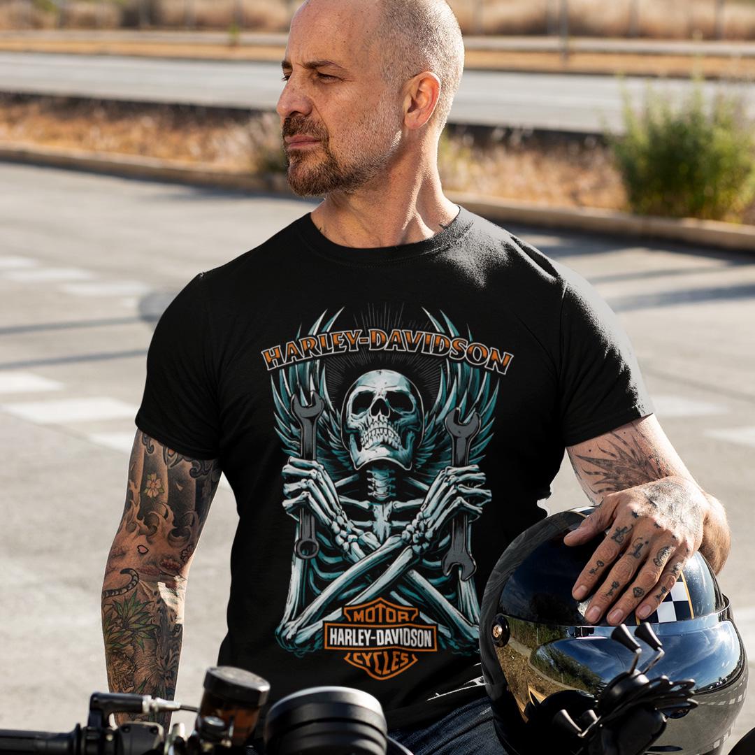 Футболка унисекс Harley Davidson Skeleton With Tools M Черный (00000011675)