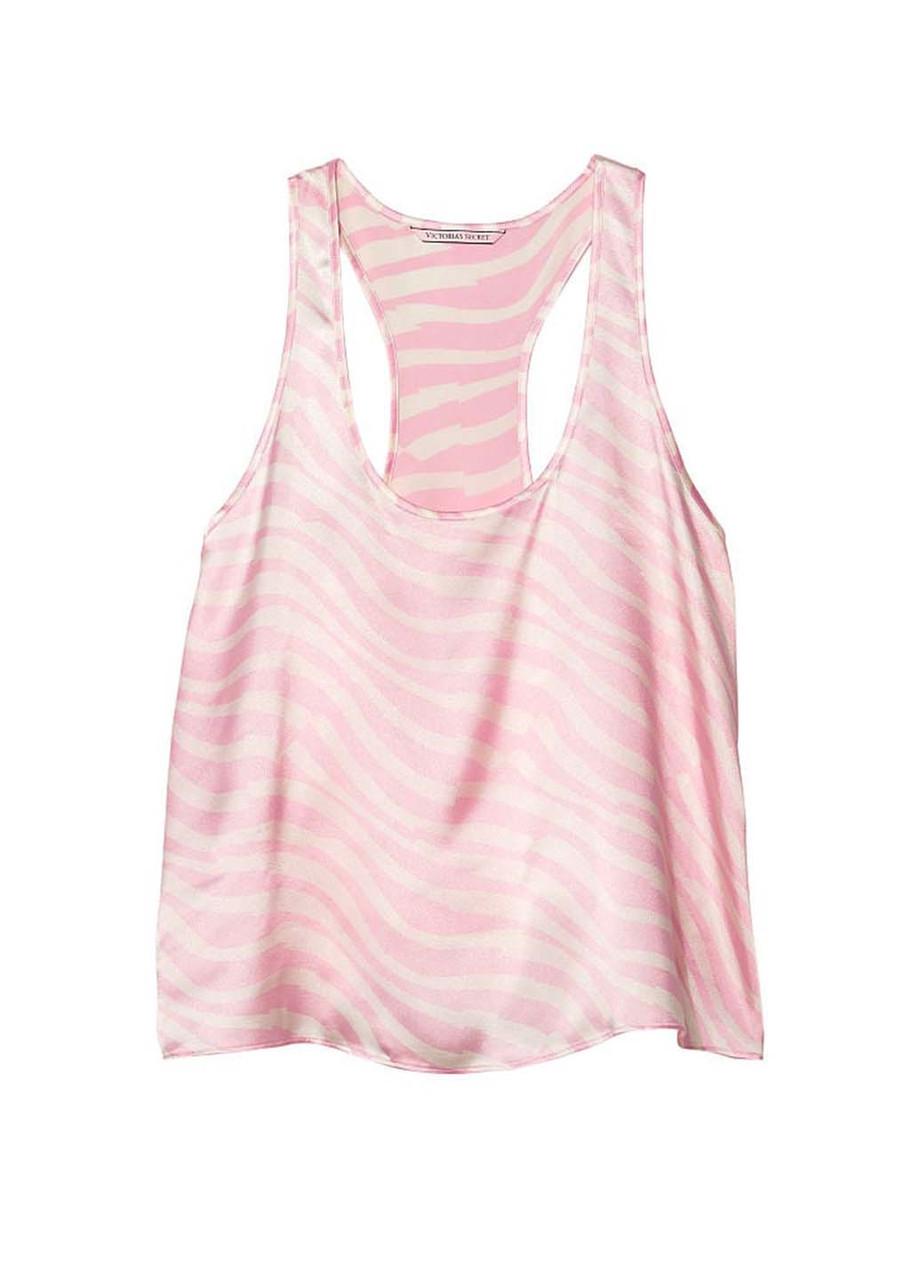 Піжамна майка Victoria's Secret Satin Racerback Tank L Світло-рожевий (2003331199) - фото 3