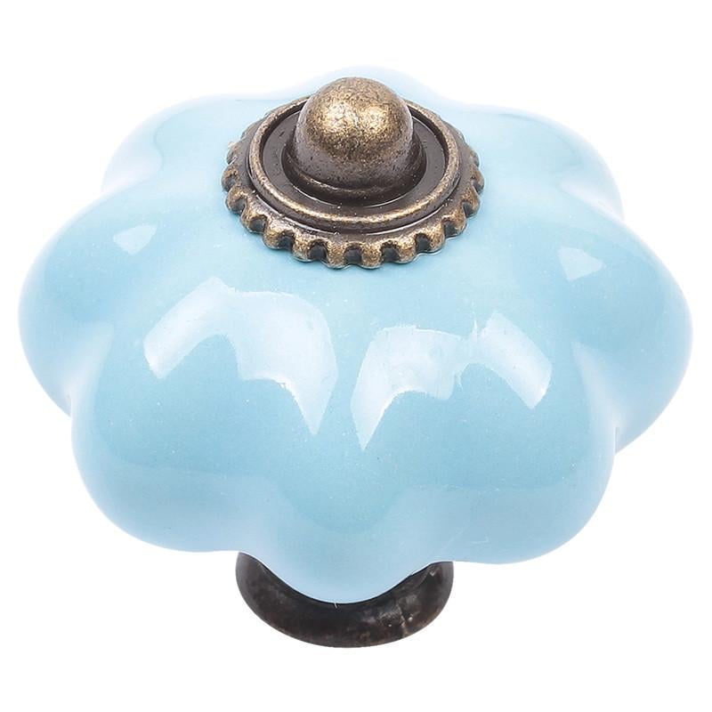 Меблева ручка Rosa Fiori CR 9150.43 Антична бронза/Небесно-блакитний (31480)