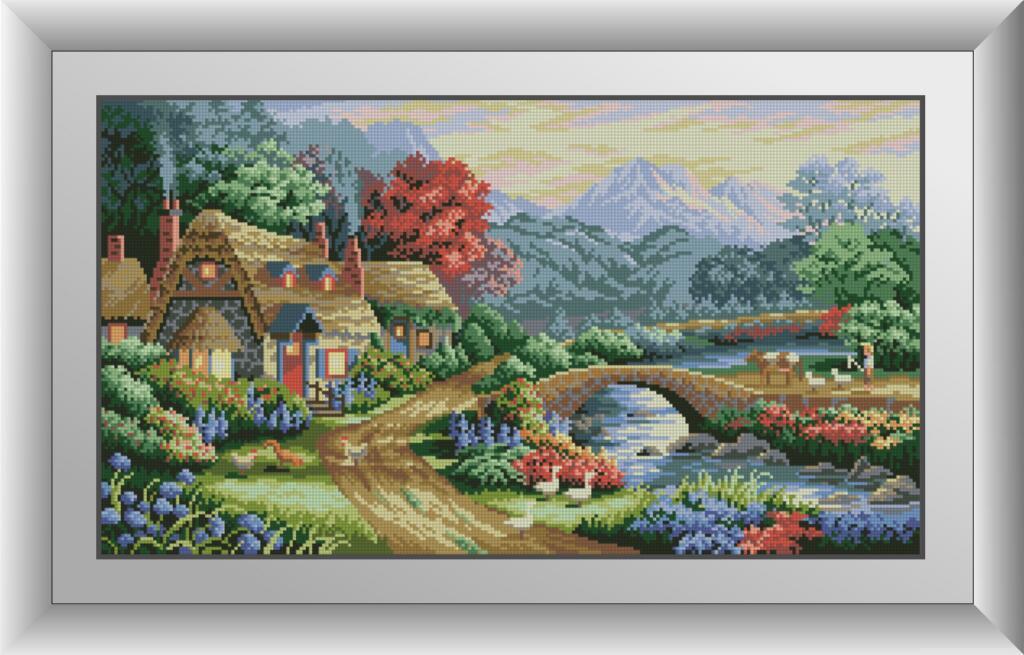 Алмазная мозаика Dream Art Коттедж у пруда 35x63 см (DA.30200)