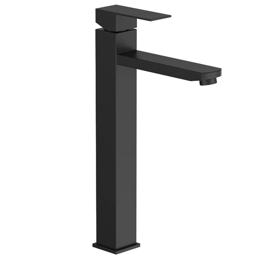 Смеситель для умывальника Zerix KUB-001-High нержавеющая сталь Black (ZX4846)
