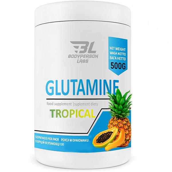 Глютамін для спорту Bodyperson Labs Glutamine 500 г 100 порцій Tropical