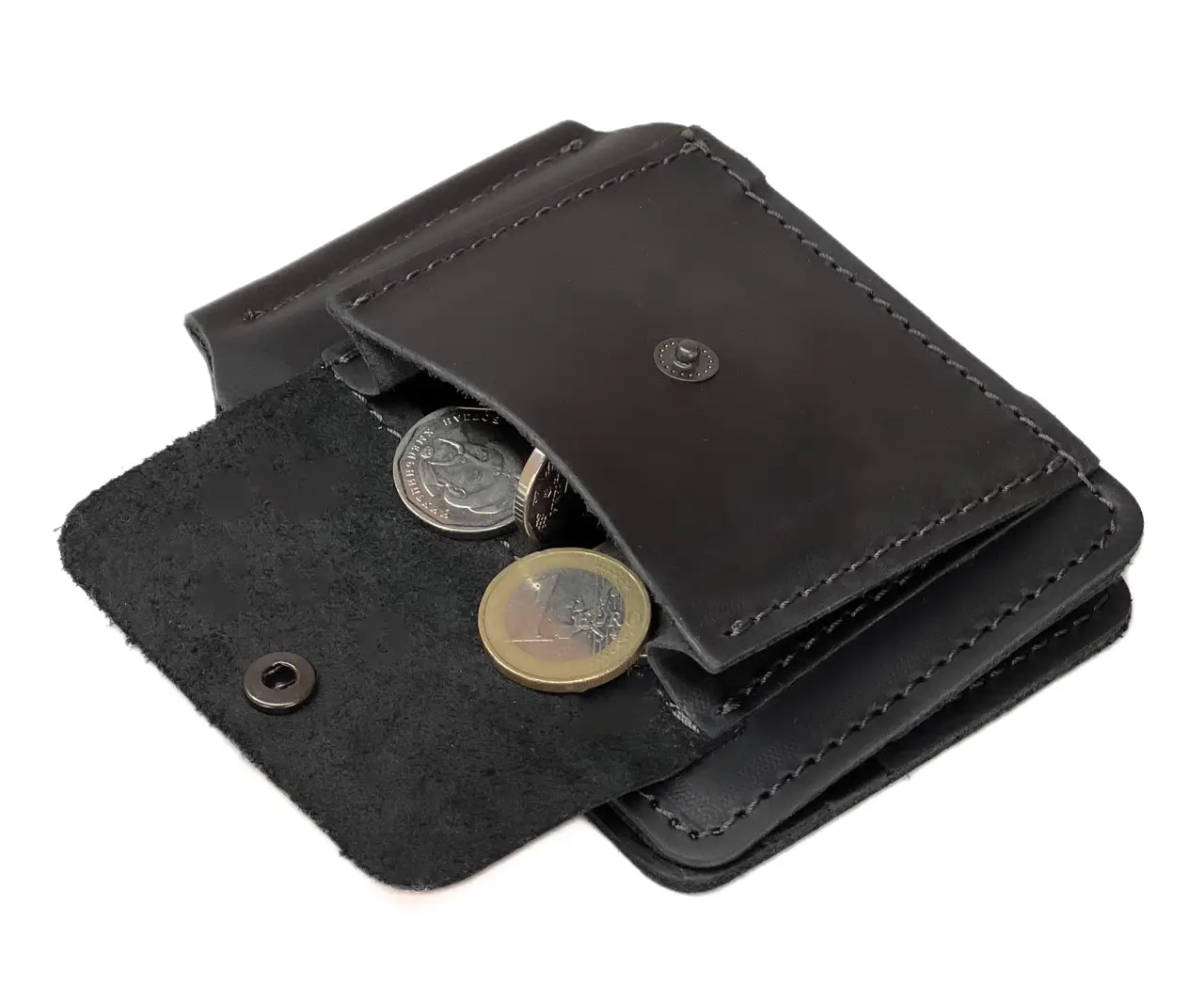 Кошелек с зажимом Double кожаный 12х8х5х1 см - фото 4