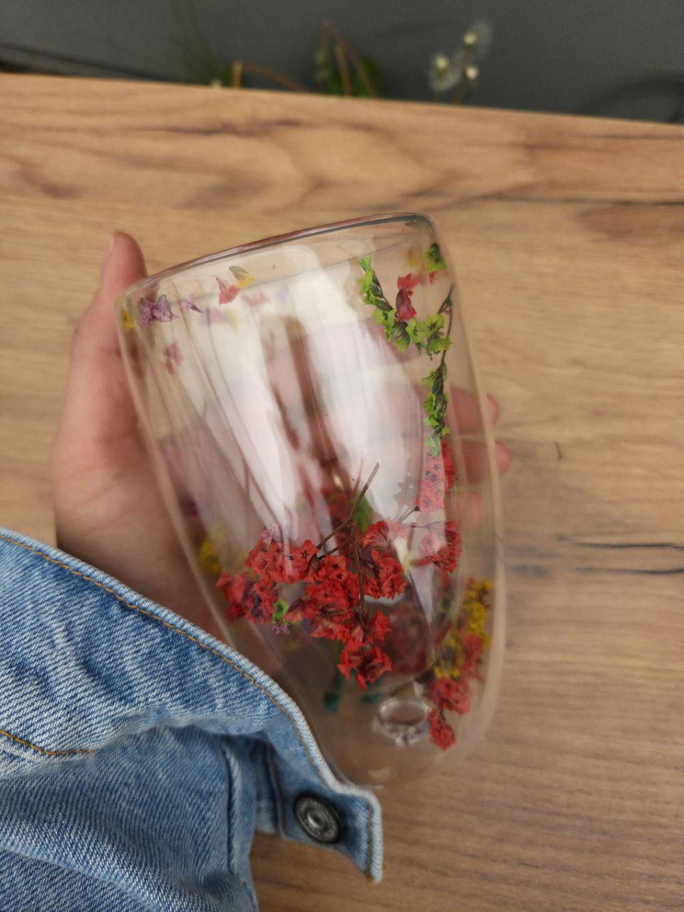 Склянка скляна з подвійними стінками Сухоцвіти 450 мл - фото 5