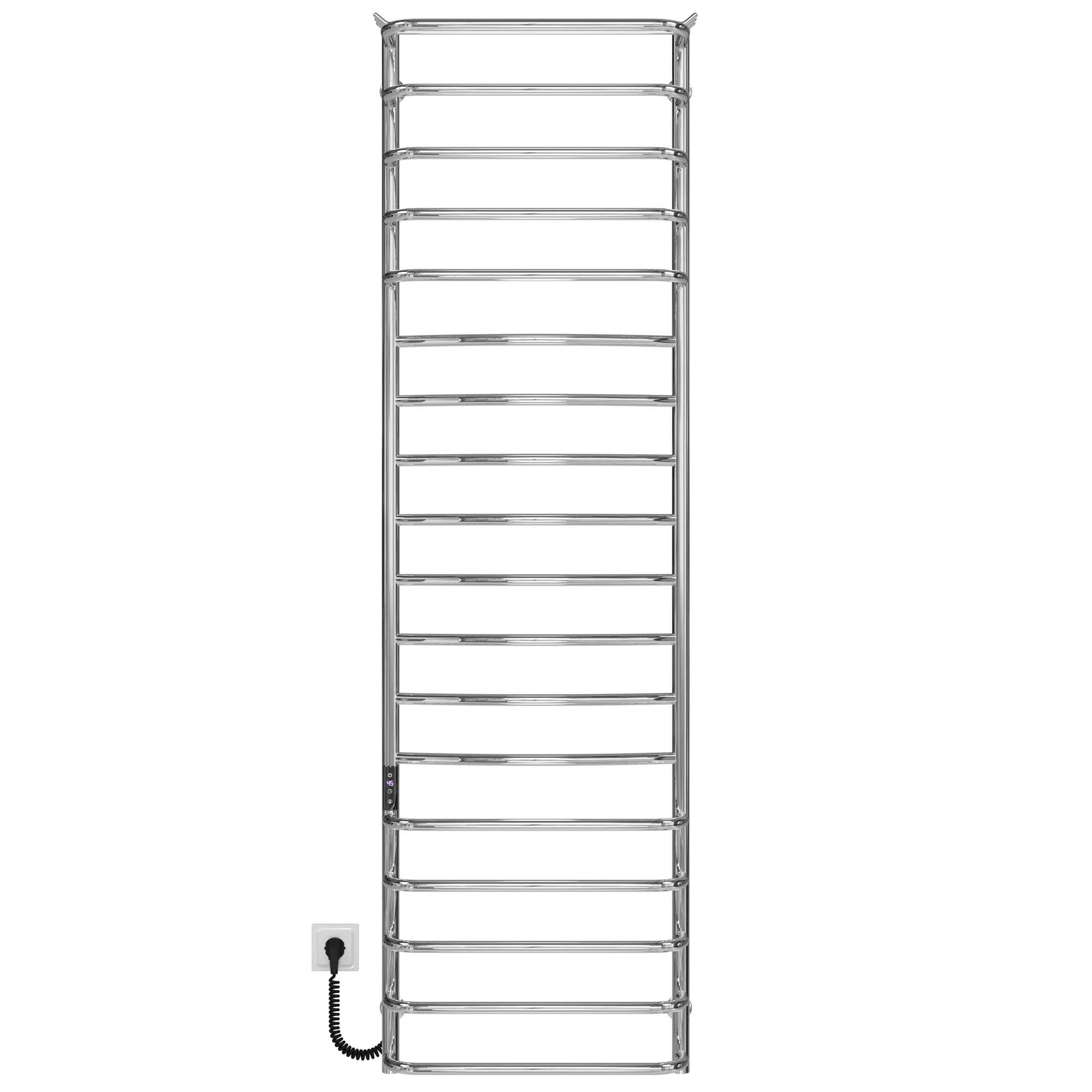 Полотенцесушитель электрический Deffi Юность П18 JD03 левое подключение нержавеющая сталь 500x1800 мм Хром (C.YU.180.50.18.ECL1)