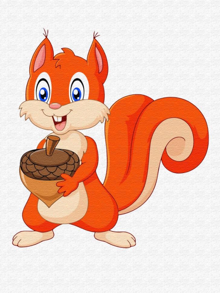 Детская картина по номерам Brushme Белочка с жёлудем (MEX6421) Детская картина по номерам Brushme Белочка с жёлудем (MEX6421)