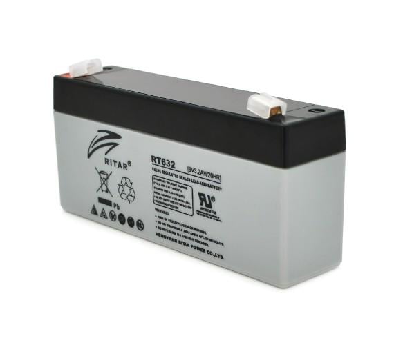 Батарея аккумуляторная Ritar AGM RT632 6V 3,2 Ah Gray/Black (12290014)