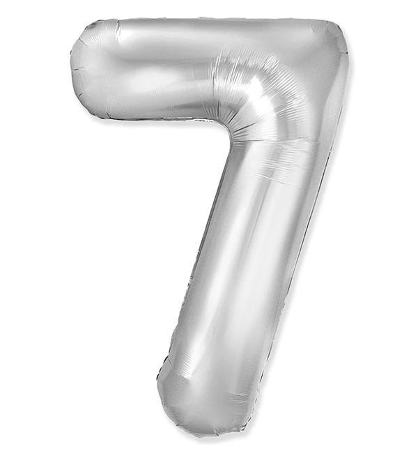 Шарик Цифра 7 Slim 1 м Серебреный (1356204)