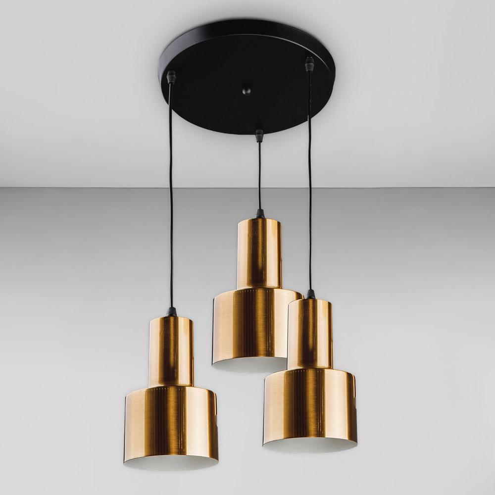 Люстра підвісна Light House DL-18538/3 Чорний/Латунь/Білий