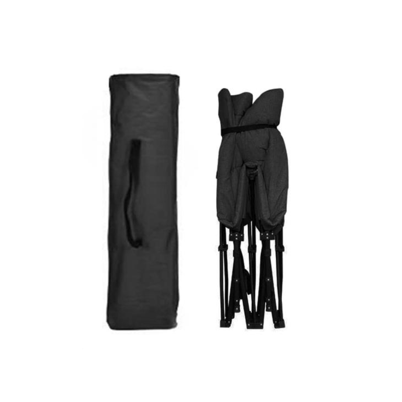 Шезлонг раскладной WCG CC-S10 рс матрасом и подушкой Черный (CC-S101) - фото 4