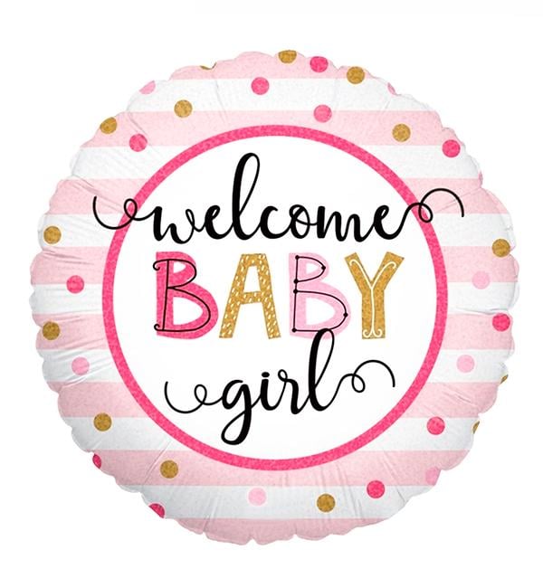 Повітряна куля "Welcome baby girl" 45 см (10794192)