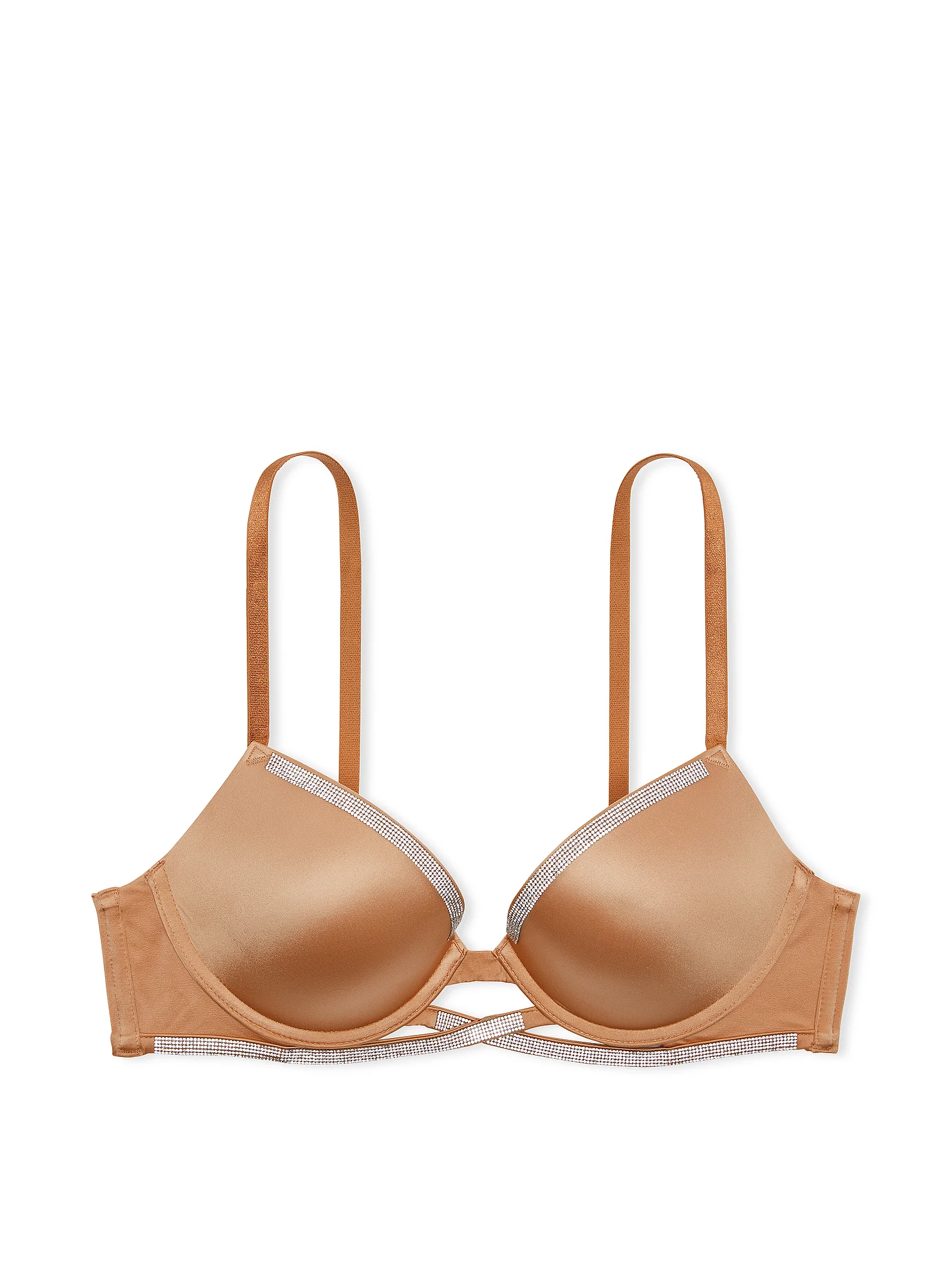 Бюстгальтер з пуш ап та стразами Victoria's Secret Shine Cradle Push-Up Bra 75D Бежевий (21208186) - фото 4